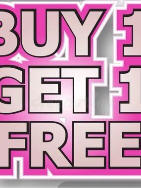 Bold Pink 'Buy 1 Get 1 Free' Promotional Graphic